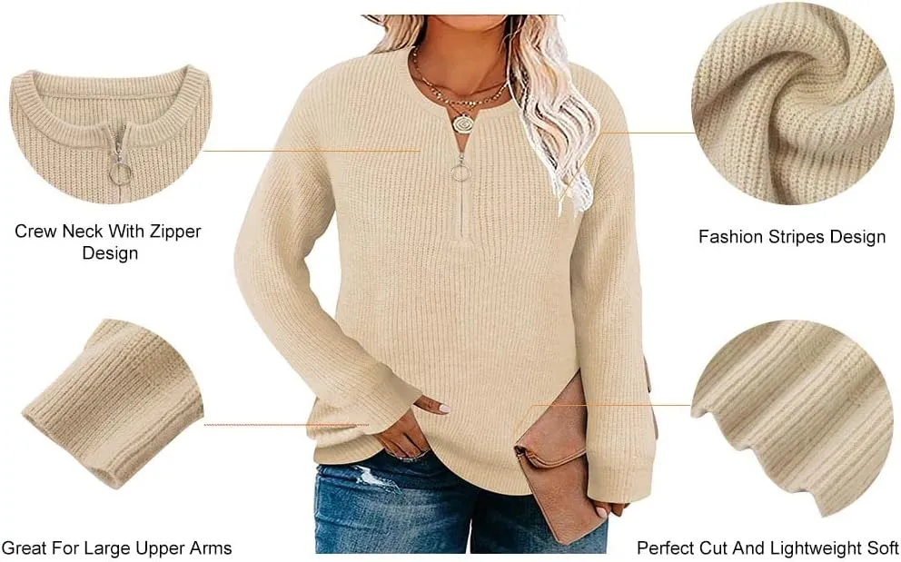 RITERA Plus Size Sweaters for Women Winter Long Sleeve Pullover Sweater Crew Neck Oversized Tops XL-5XL