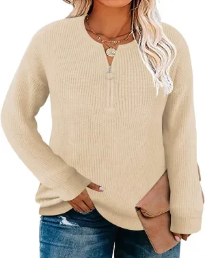 RITERA Plus Size Sweaters for Women Winter Long Sleeve Pullover Sweater Crew Neck Oversized Tops XL-5XL