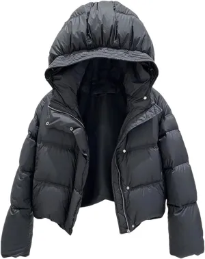 SaoBiiu Women Ultra Light Down Jacket Short Loose Thick Puffer Coat Casual Parkas