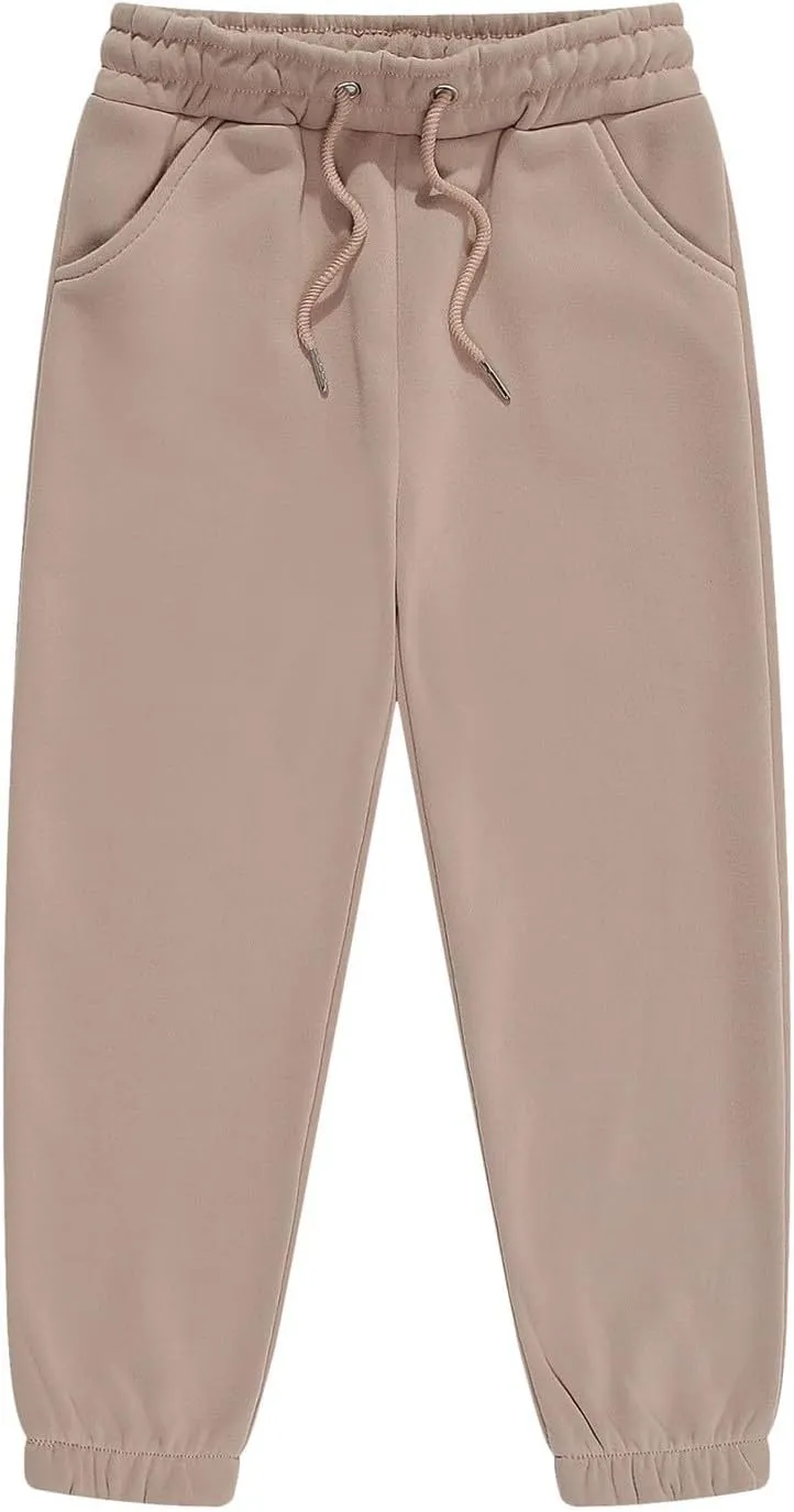 Solid Color Sweatpants for Toddler Elastic Waist Solid Cotton Jogger Kids Boys Girls Stretchy Sport Running Long Pants