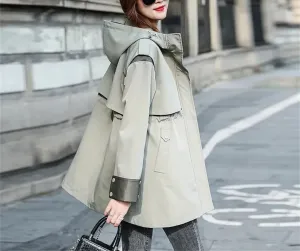 Spring Autumn Slim Trench Coat Women Fashion Loose Mid Long Appear Thin Windbreaker Female Casual Outerwear