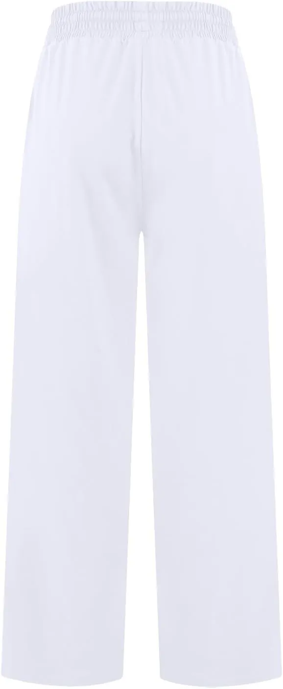 Straight Leg Sweatpants for Women High Waisted Yoga Sweatpants Drawstring Wide Leg Lounge Pants w/Pocket Flare Pj Pants