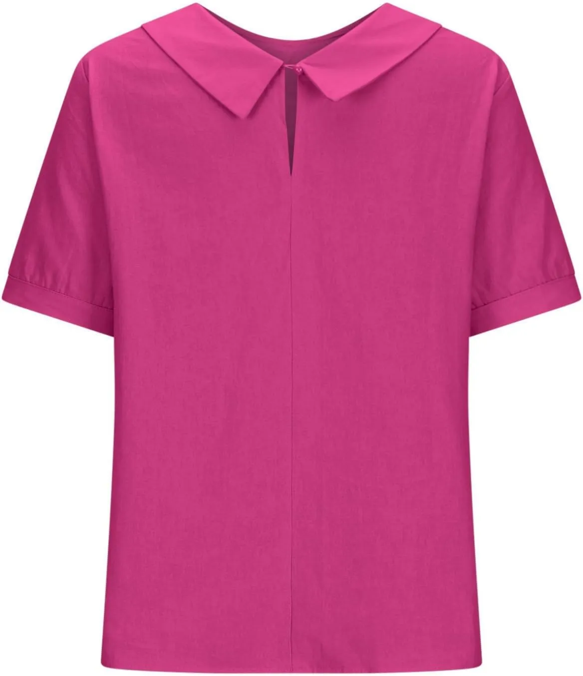 Summer Linen Shirts for Womens Short Sleeve Casual Stand Collared Work Blouse Tunic Tops