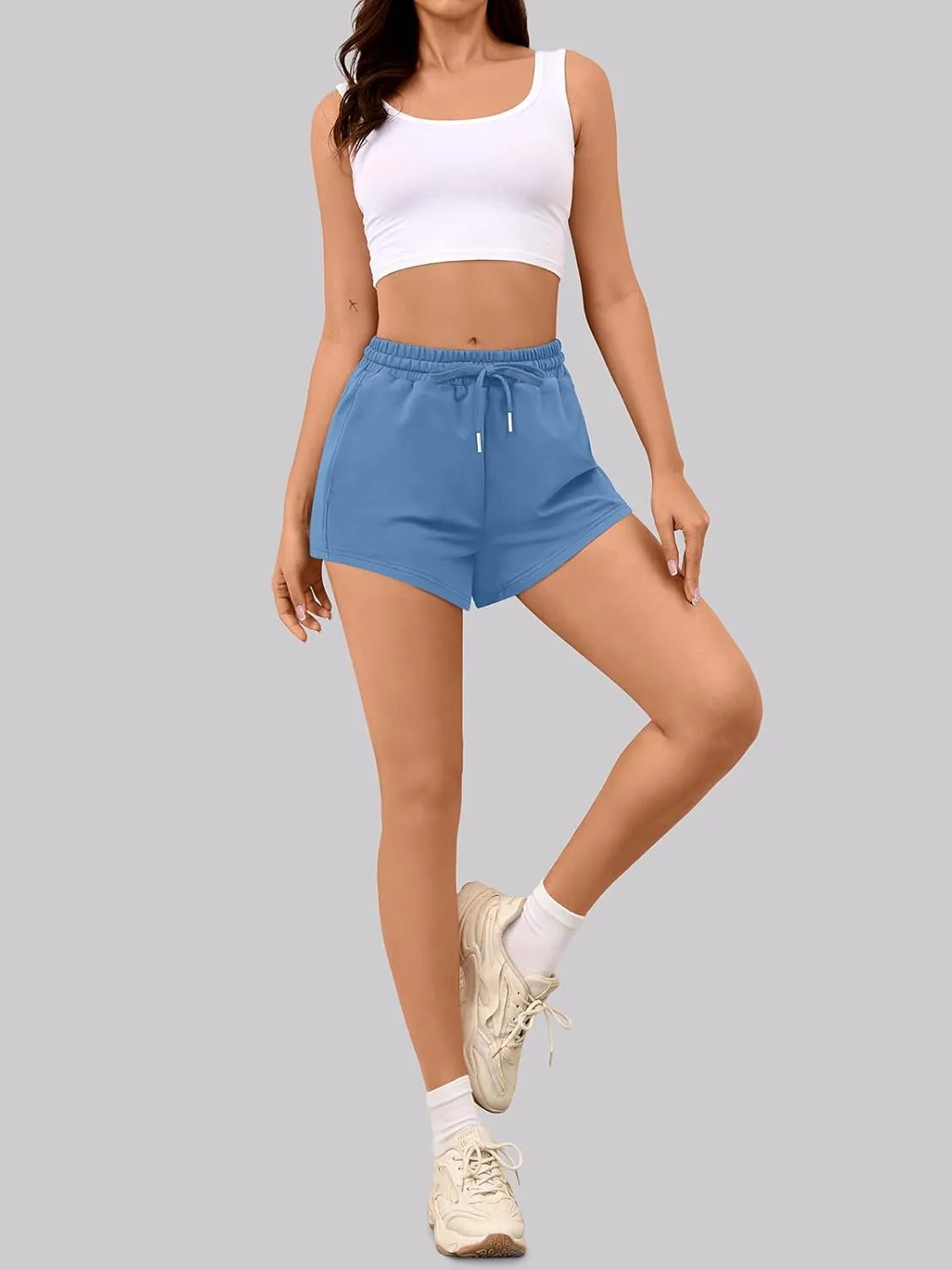 Sweat Shorts Women Comfy Trendy Casual Summer Drawstring Cotton Lounge Shorts Womens Athletic Outfits Clothes
