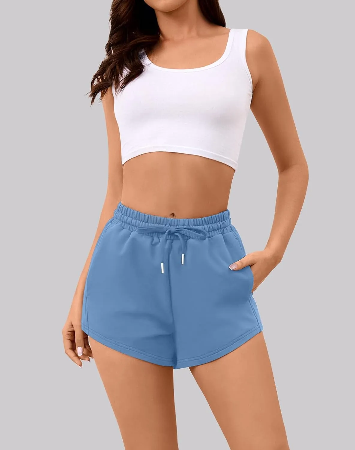 Sweat Shorts Women Comfy Trendy Casual Summer Drawstring Cotton Lounge Shorts Womens Athletic Outfits Clothes