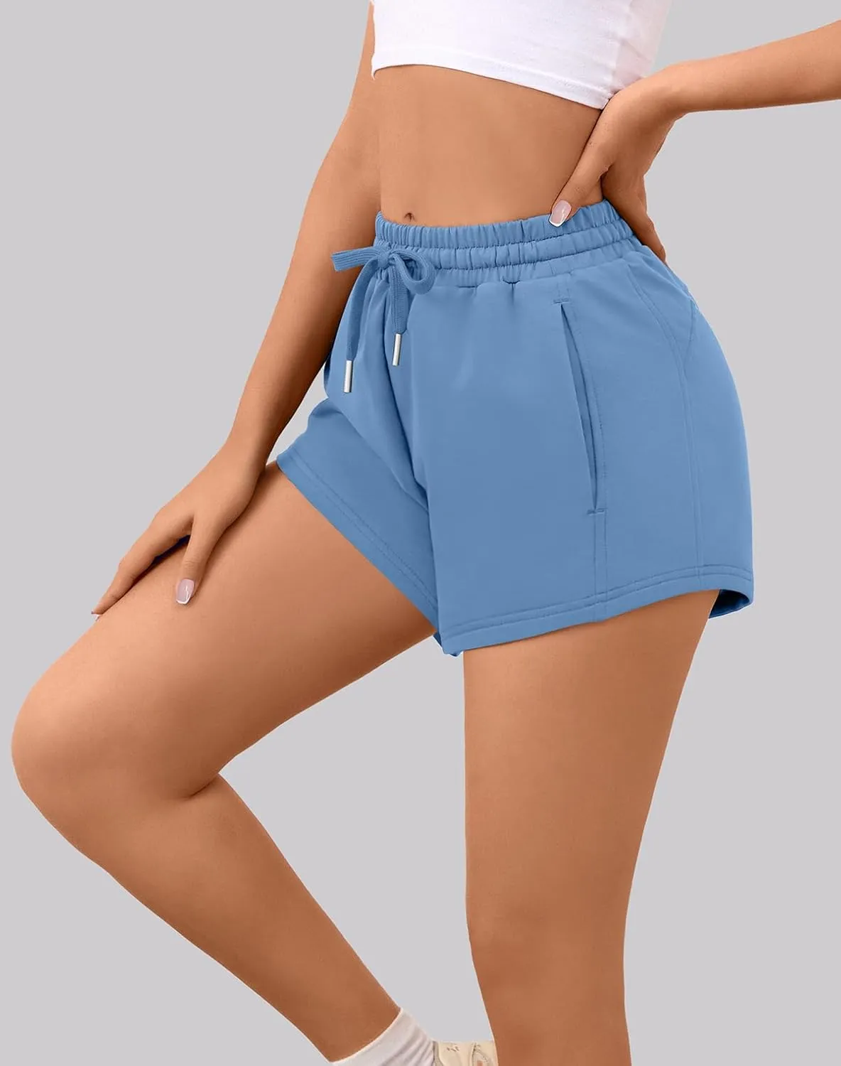 Sweat Shorts Women Comfy Trendy Casual Summer Drawstring Cotton Lounge Shorts Womens Athletic Outfits Clothes