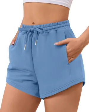 Sweat Shorts Women Comfy Trendy Casual Summer Drawstring Cotton Lounge Shorts Womens Athletic Outfits Clothes