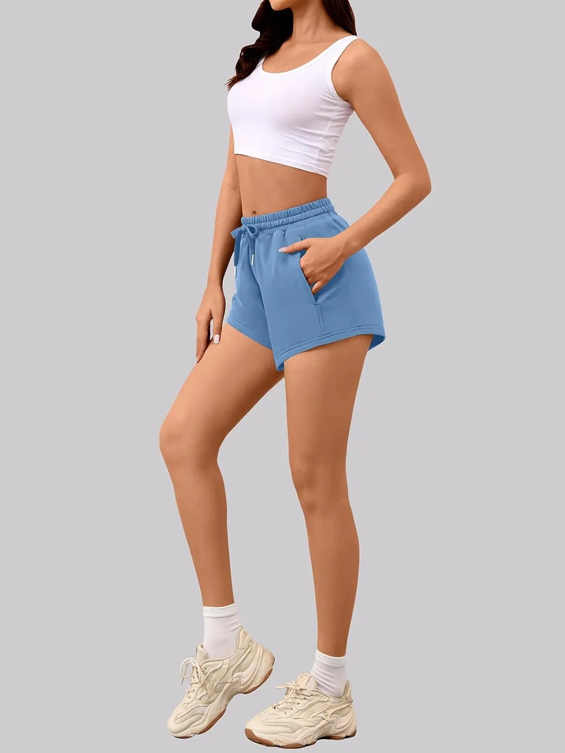 Sweat Shorts Women Comfy Trendy Casual Summer Drawstring Cotton Lounge Shorts Womens Athletic Outfits Clothes