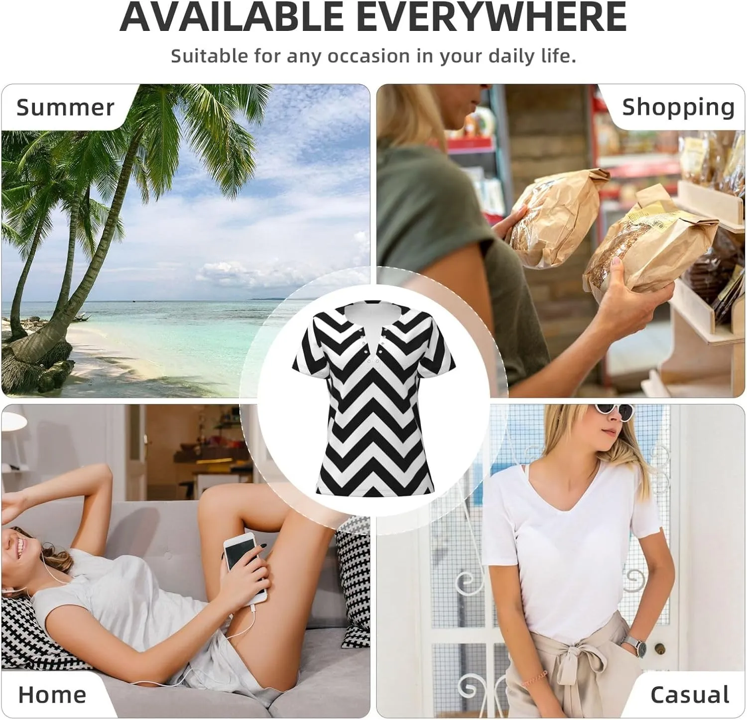 Tiger Stripe Cover Womens Deep V-Neck T-Shirts Stretchy Short Sleeve Shirts Summer Tee Tops Slim Fit T-Shirt