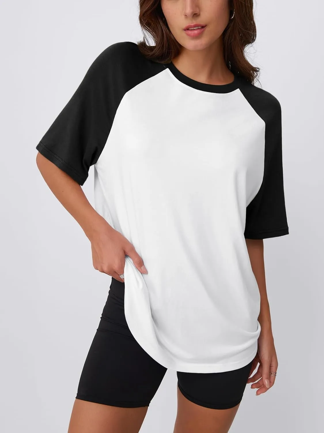 Trendy Queen Oversized Short Sleeve T Shirts for Women Workout Casual Summer Tops Loose Fit Cute Basic Tees