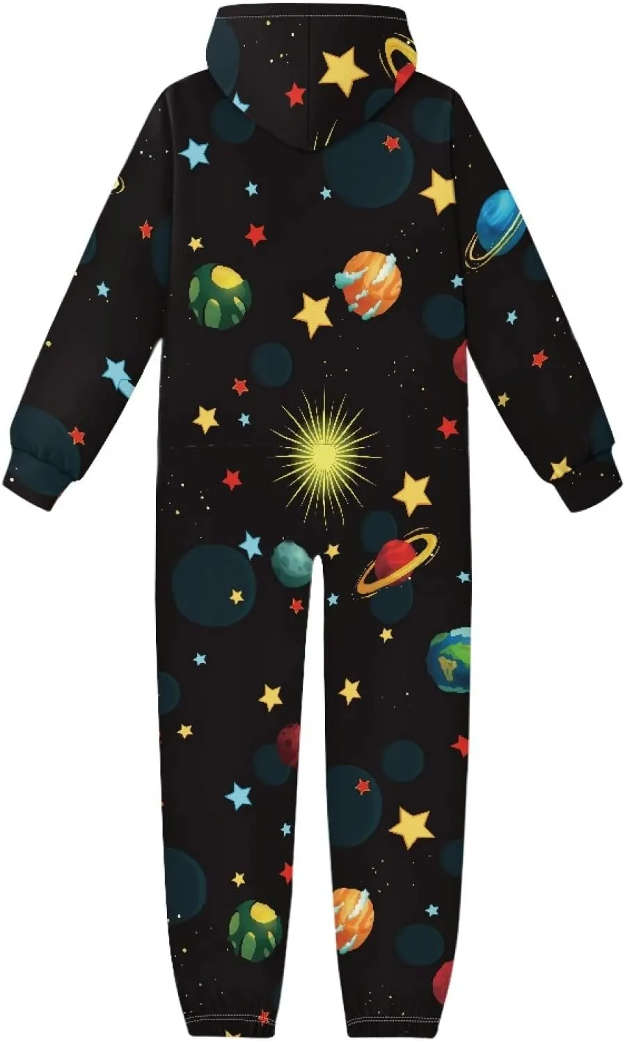 Unisex Kids Jumpsuits Novelty Printed Zip Up Hoodie Onesie Rompers for Boys Girls 7-16 Years