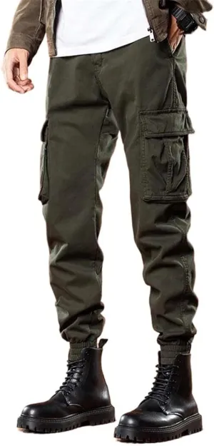 USTZFTBCL Winter Multi-Pockets Cargo Pants Men Thick Fleece Liner Warm Joggers Male Casual Cotton Thermal Trousers