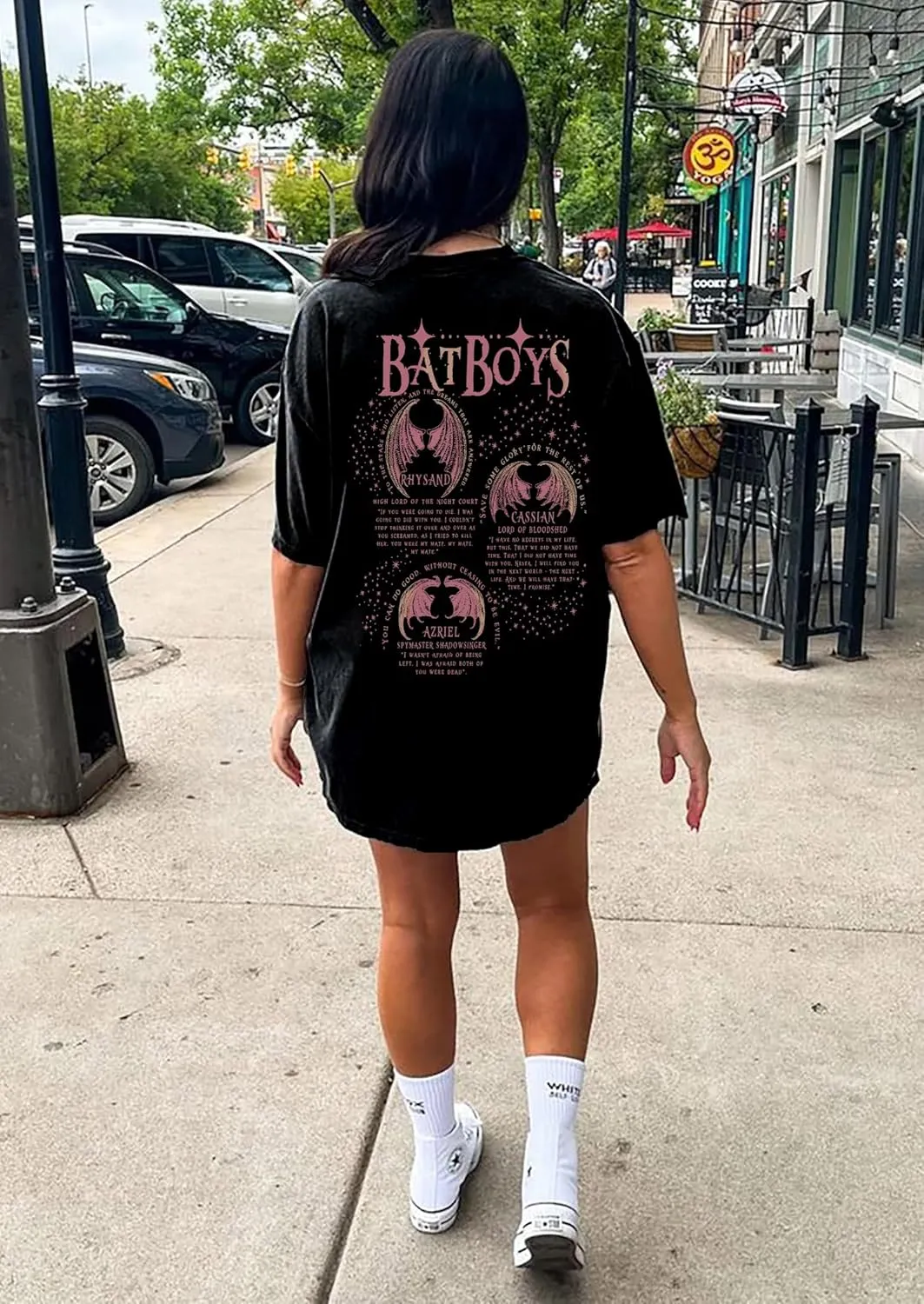Velari Shirt Women Oversized Vintage Book Tshirt The Night Court T-Shirt Bat Boys Graphic Tee Bat Bookish Book Lover Tops