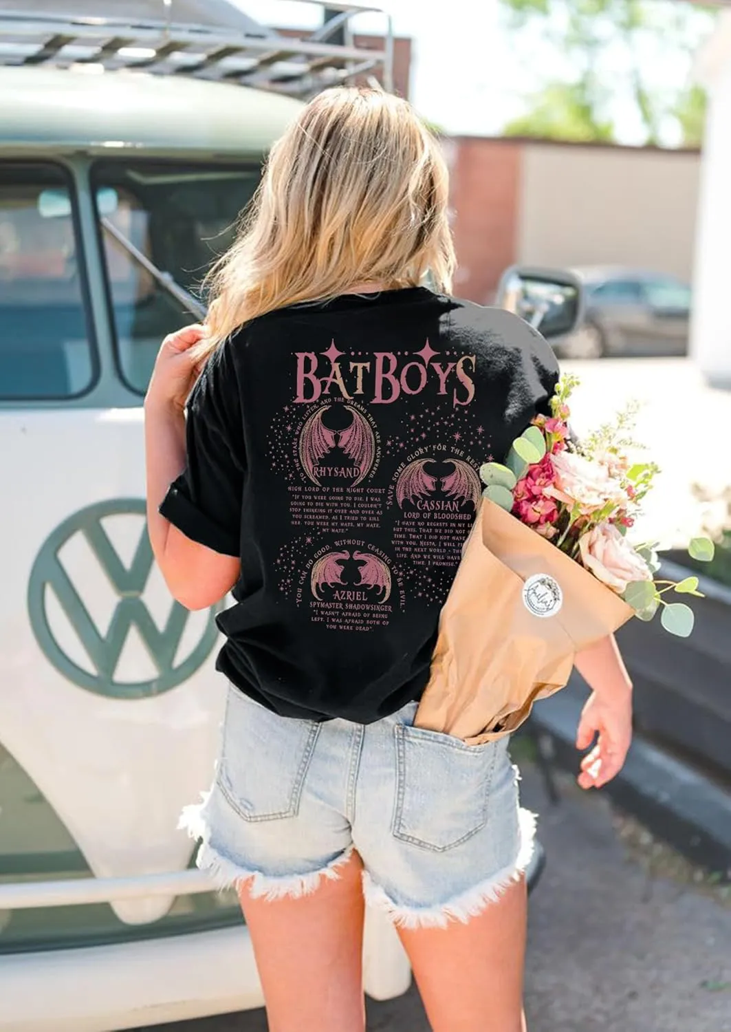 Velari Shirt Women Oversized Vintage Book Tshirt The Night Court T-Shirt Bat Boys Graphic Tee Bat Bookish Book Lover Tops