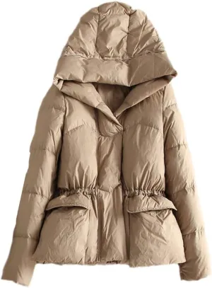 Winter Women 90% White Duck Down Coat Short Thick Warm Puffer Jacket Female Casual Waterproof Slim Black Parkas