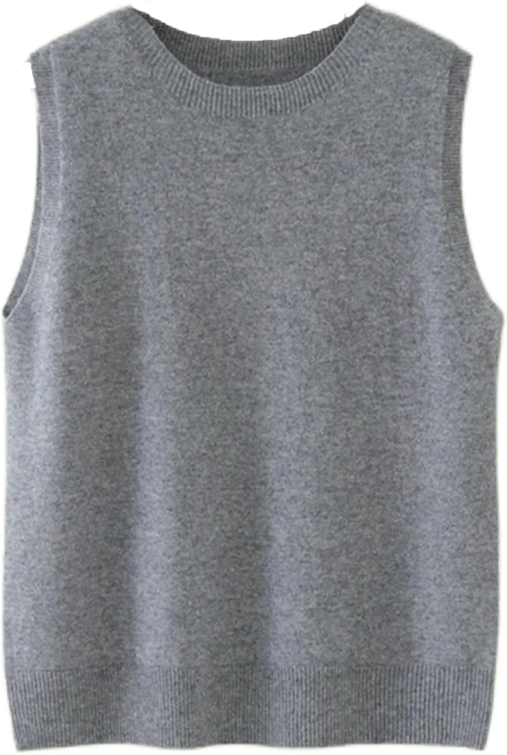 Women Cashmere Sweater Vest Crewneck Pullover Sleeveless Tops Soft Fashion Knited Vest