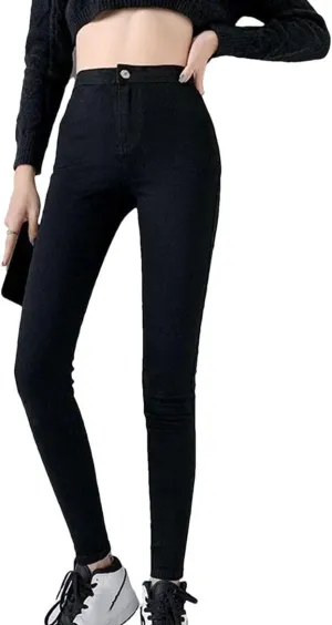 Women High Waisted Stretch Skinny Jeans Fashion Casual Pencil Pants Soft Slim Fit Trousers