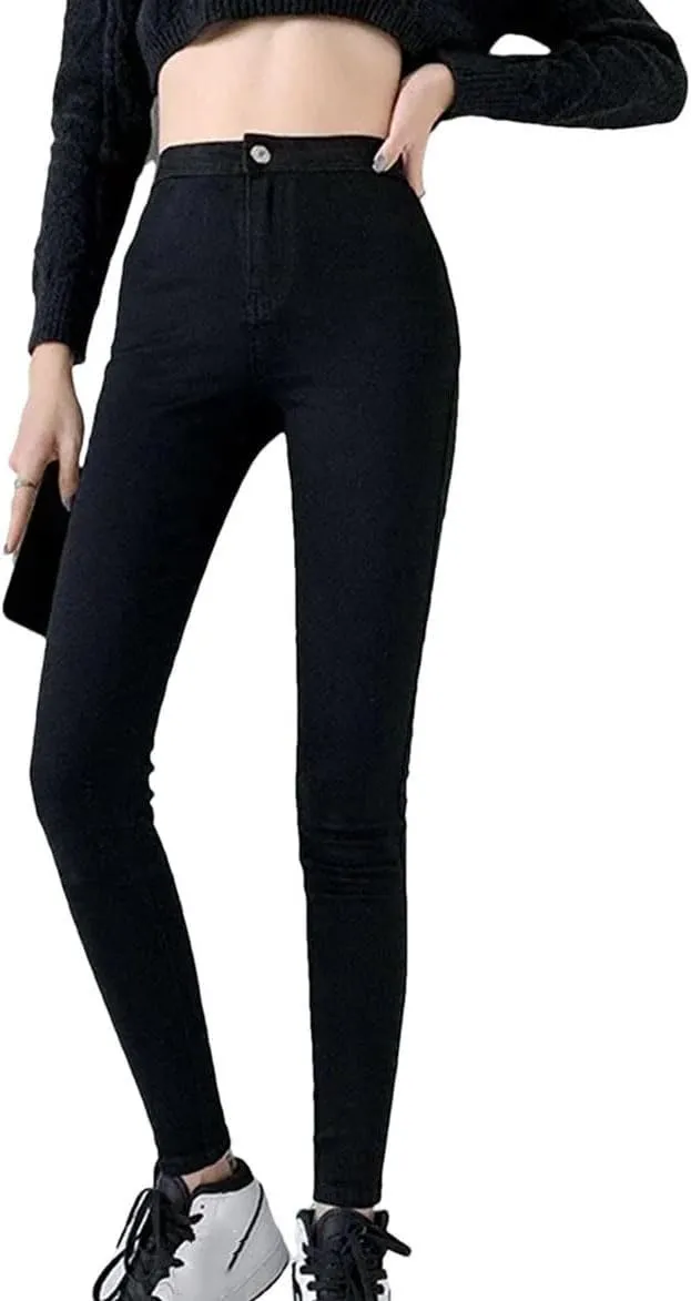 Women High Waisted Stretch Skinny Jeans Fashion Casual Pencil Pants Soft Slim Fit Trousers