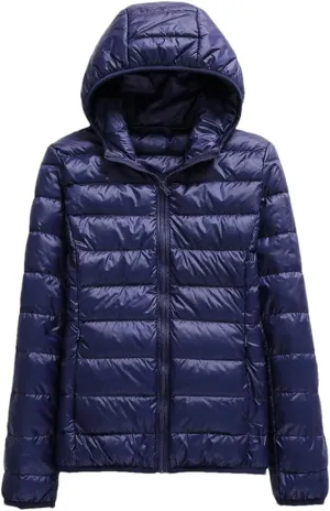 Women Hooded Puffer Jackets Spring Winter White Duck Down Coats Ultralight Packable Casual Parkas
