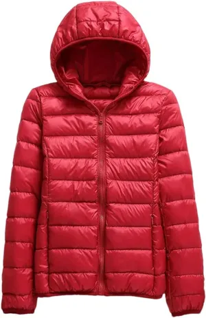 Women Hooded Puffer Jackets Spring Winter White Duck Down Coats Ultralight Packable Casual Parkas