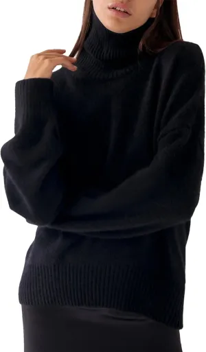 Women Loose Pullover Turtleneck Oversized Sweater Winter Casual Cashmere Knitted Jumper