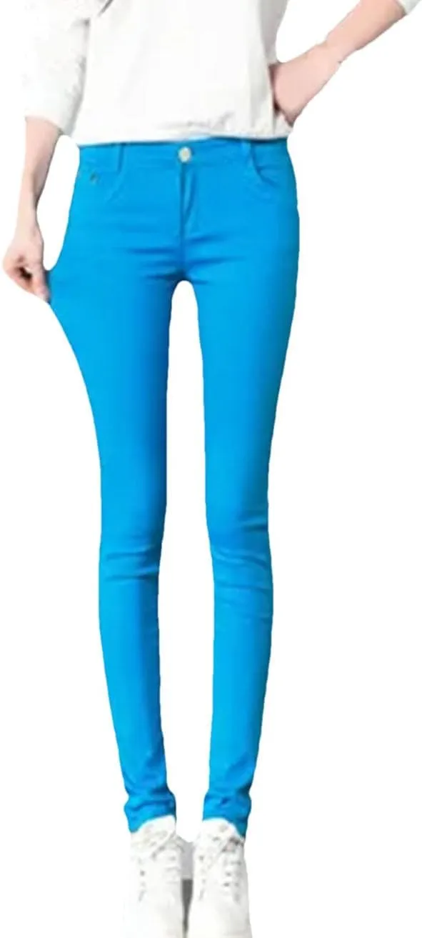 Women Oversized Pencil Jeans Office Skinny Denim Pants Slim Stretch Casual Trousers