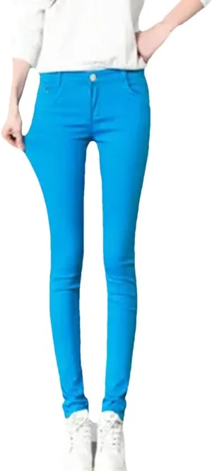 Women Oversized Pencil Jeans Office Skinny Denim Pants Slim Stretch Casual Trousers