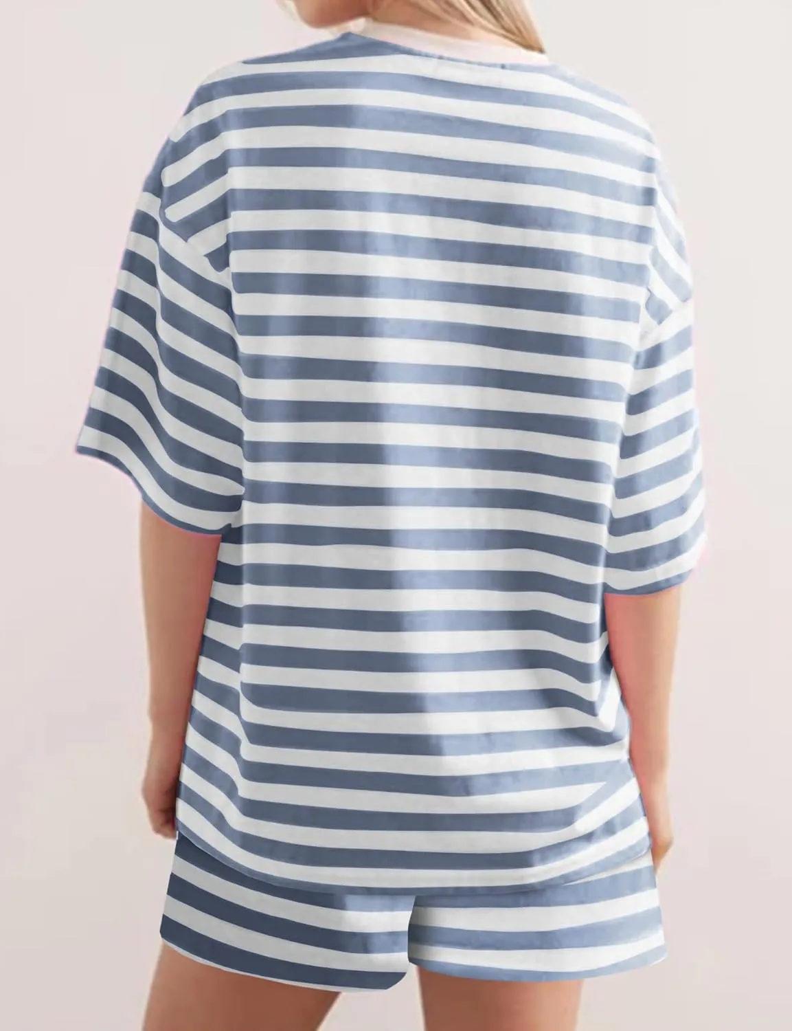 Women Oversized Striped T Shirts Color Block Crew Neck Basic Shirt Casual Tops Y2K Loose Pullover Short Sleeve Tee Tops