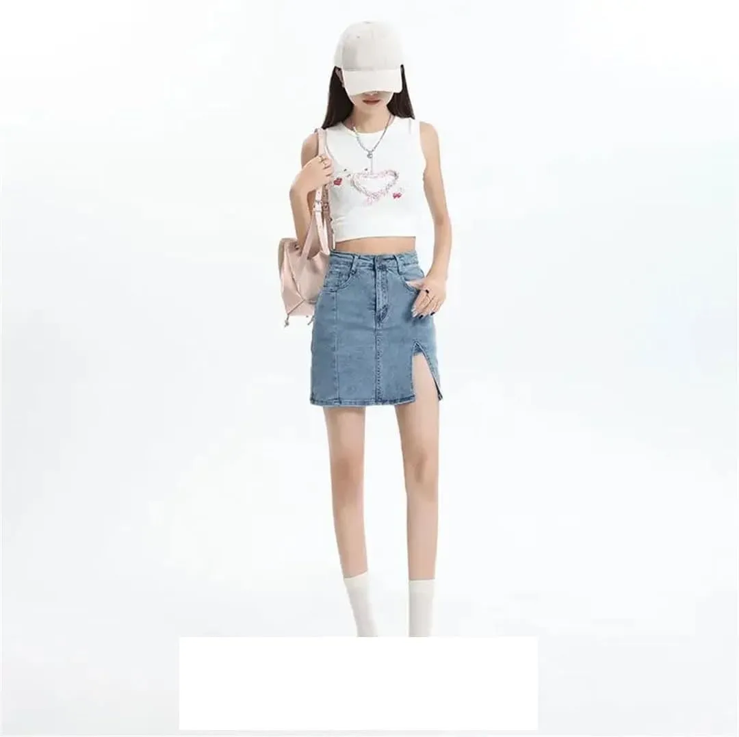 Women Plus Size High-Waisted Elastic Slimming Bodycon Skirt for Summer Anti-Exposure Mini A- Line