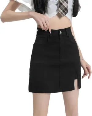 Women Plus Size High-Waisted Elastic Slimming Bodycon Skirt for Summer Anti-Exposure Mini A- Line