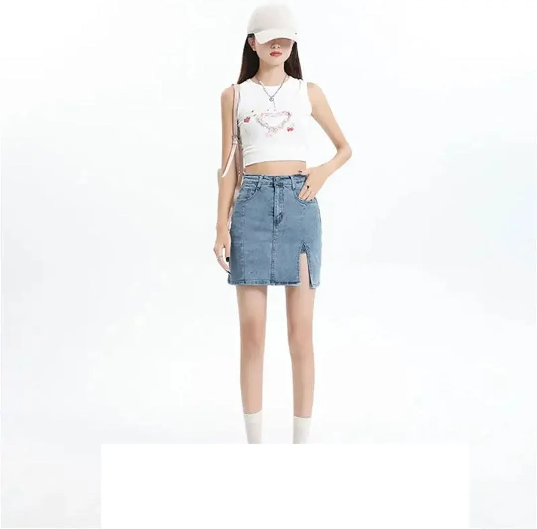Women Plus Size High-Waisted Elastic Slimming Bodycon Skirt for Summer Anti-Exposure Mini A- Line