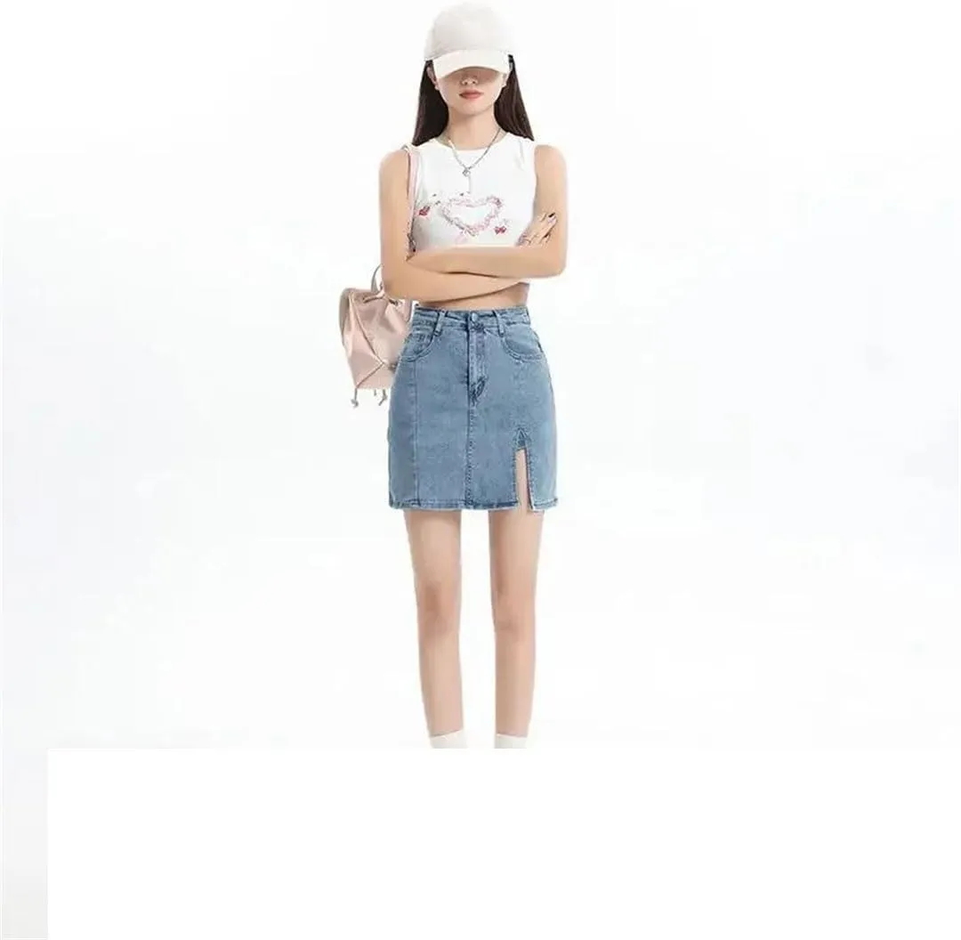 Women Plus Size High-Waisted Elastic Slimming Bodycon Skirt for Summer Anti-Exposure Mini A- Line