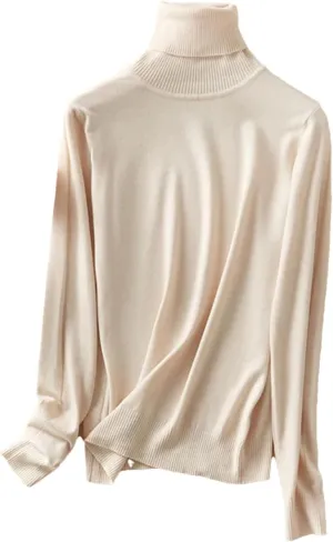 Women Thicken Knitted Turtleneck Oversize Pullover Sweater