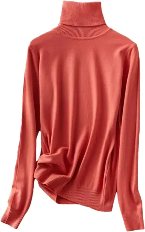 Women Thicken Knitted Turtleneck Oversize Pullover Sweater
