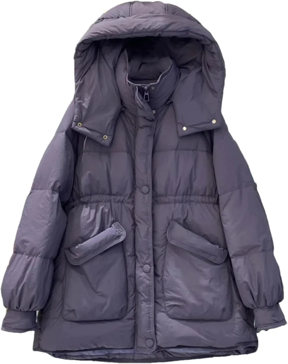 Women Winter Coats Hooded Down Jacket Mid-Length Parkas Fashion Down Puffer Coat