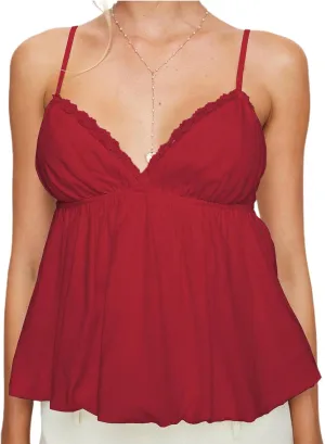 Women Y2k Floral Camisole Sleeveless V Neck Flowy Peplum Cami Top Sexy Ruffle Babydoll Tank Tops Summer Streetwear