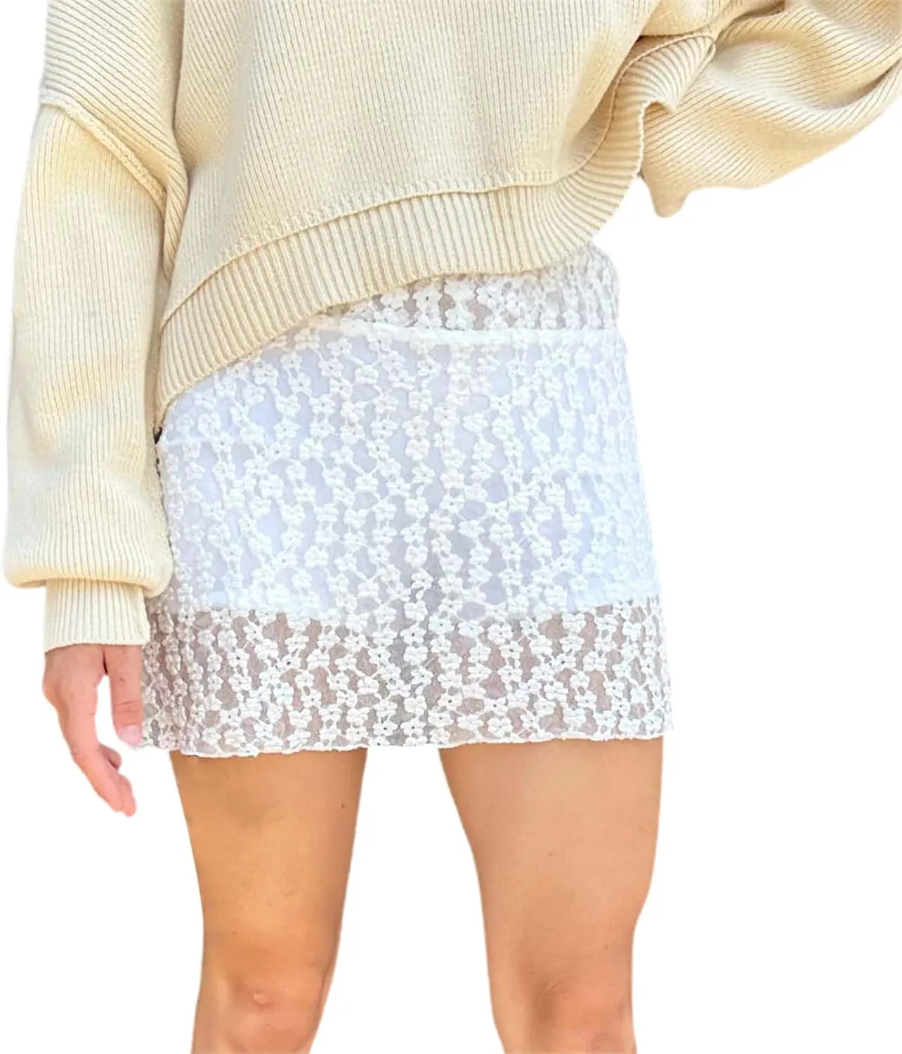 Women Y2k Lace Mini Skirt Low Waist Floral Lace Pleated Skirts Sexy A Line Slim Fitted Slip Short Skirts