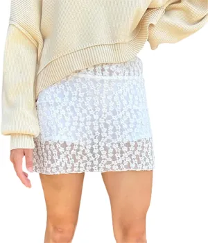 Women Y2k Lace Mini Skirt Low Waist Floral Lace Pleated Skirts Sexy A Line Slim Fitted Slip Short Skirts