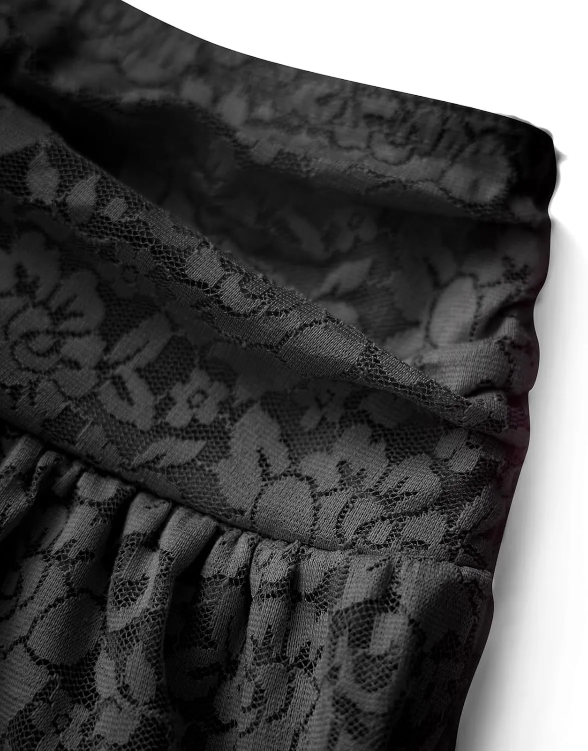 Women Y2K Tiered Ruffled Mini Skirts Floral Lace Sheer Pleated Mid Rise Lined Cute Layered Flowy Micro Underskirt