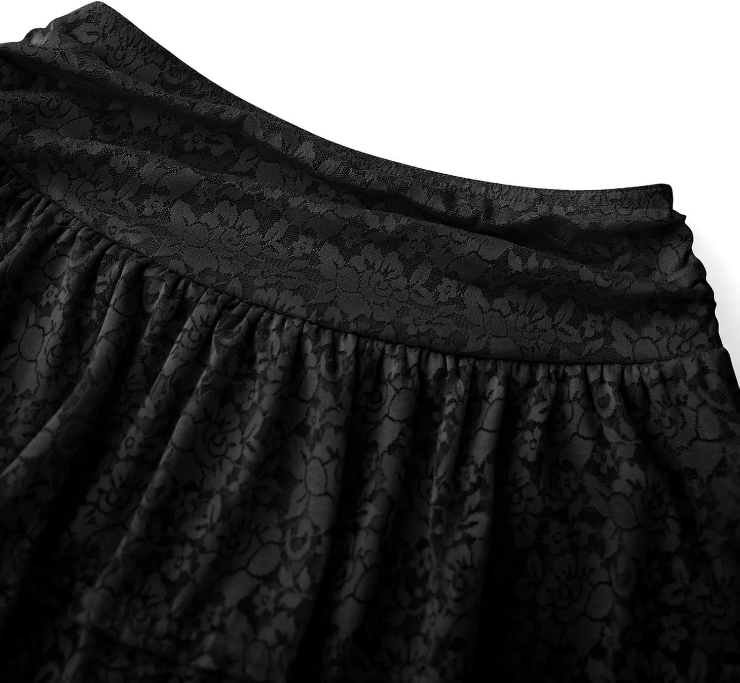 Women Y2K Tiered Ruffled Mini Skirts Floral Lace Sheer Pleated Mid Rise Lined Cute Layered Flowy Micro Underskirt