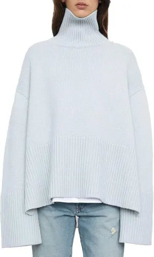 Women Y2K Turtleneck Striped Oversized Sweater Long Sleeve Color Block Poncho Sweater Fall Winter Pullover Jumper Tops