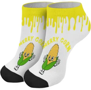 Womens Athletic Socks Christmas No Show for Womens Socks Casual Socks Trendy mmerry Corn Socks White