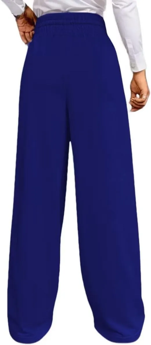 Women's Drawstring Elastic High Waist Wide Leg Sweatpants Trendy Lounge Pants Fall Fashion Trousers with Pockets