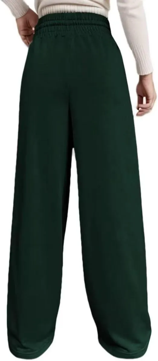 Women's Drawstring High Waisted Wide Leg Long Pants Casual Sweats Pants Cotton 2023 Athletic Trousers with Pockets