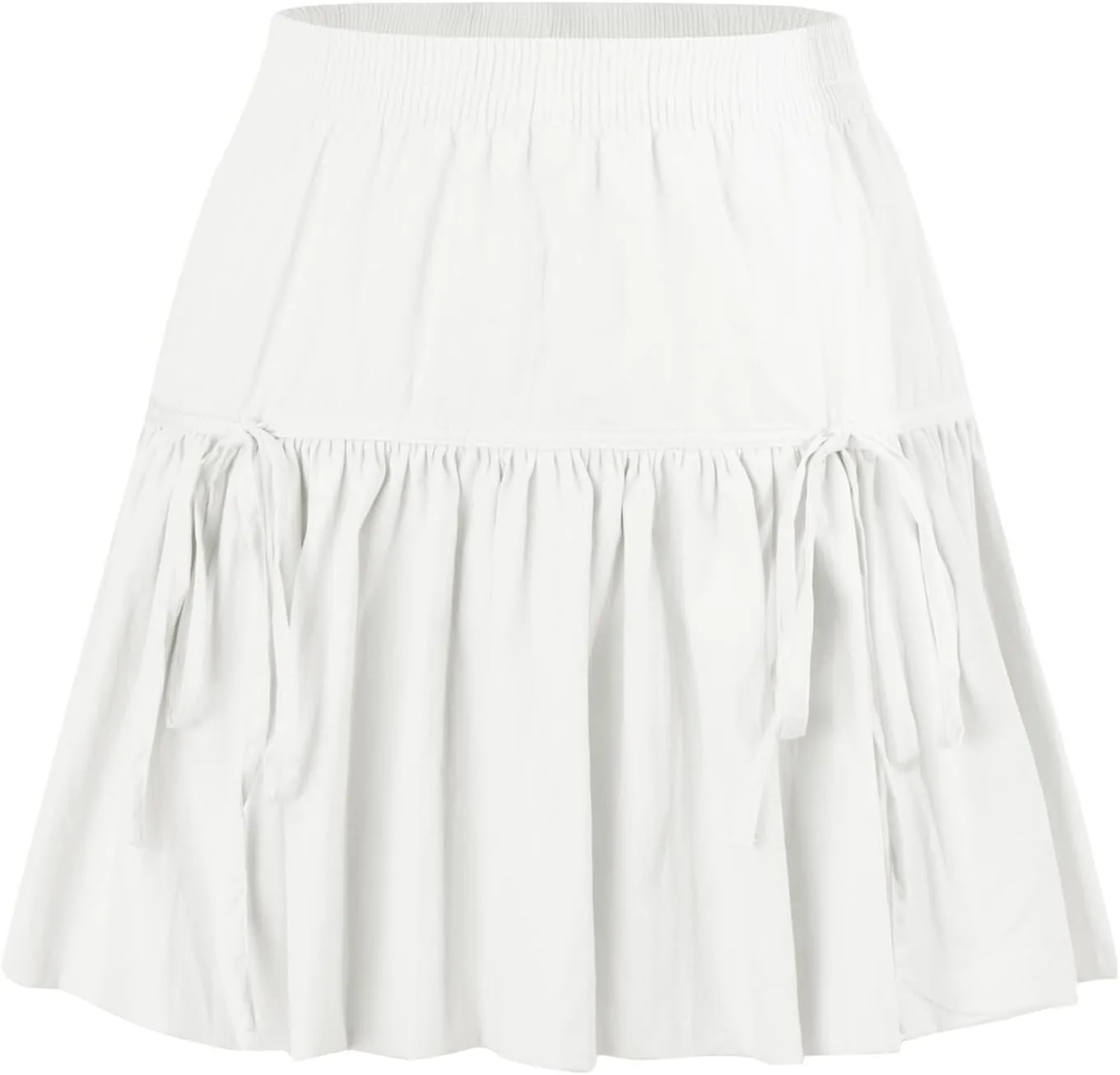 Womens Lace Patchwork Mini Pleated Skirts Irregular Layered Pleated Sexy Elastic Waist Ruffles Lingerie Short Skirts