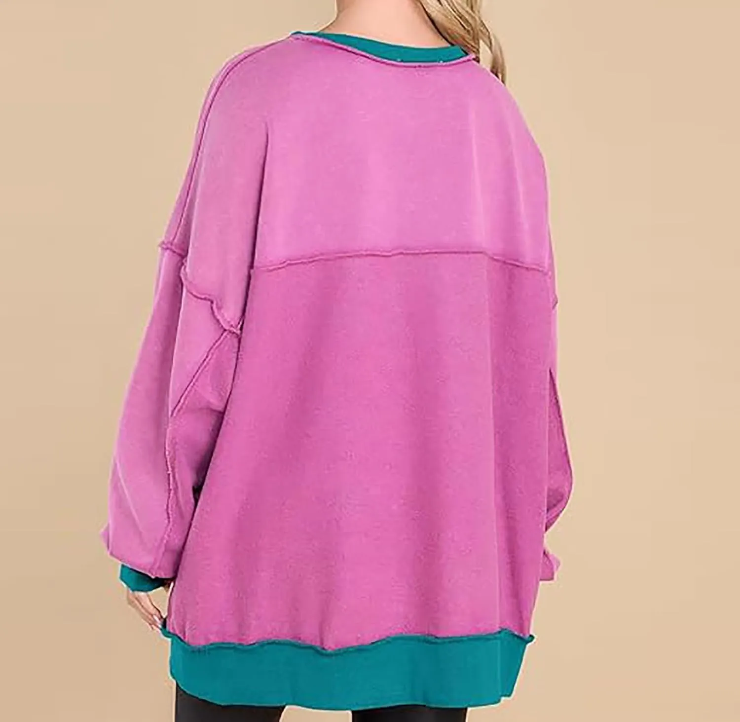 Womens Oversized Sweatshirts Long Sleeve Henley Neck Button Down Pullover Hoodies 2024 High Low Trendy Fall Clothes