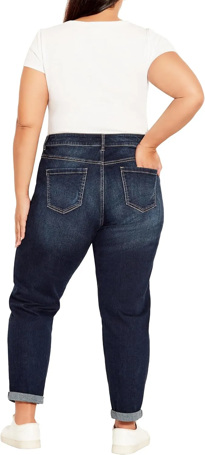 Women's Plus Size Jean-Girlfriend Rip