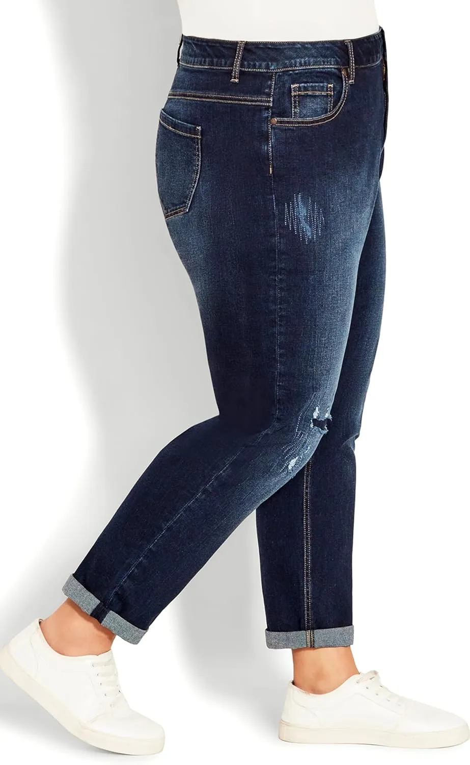 Women's Plus Size Jean-Girlfriend Rip