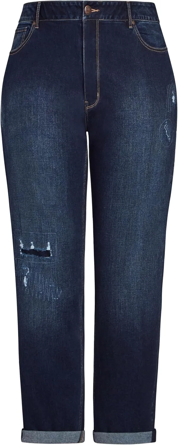 Women's Plus Size Jean-Girlfriend Rip