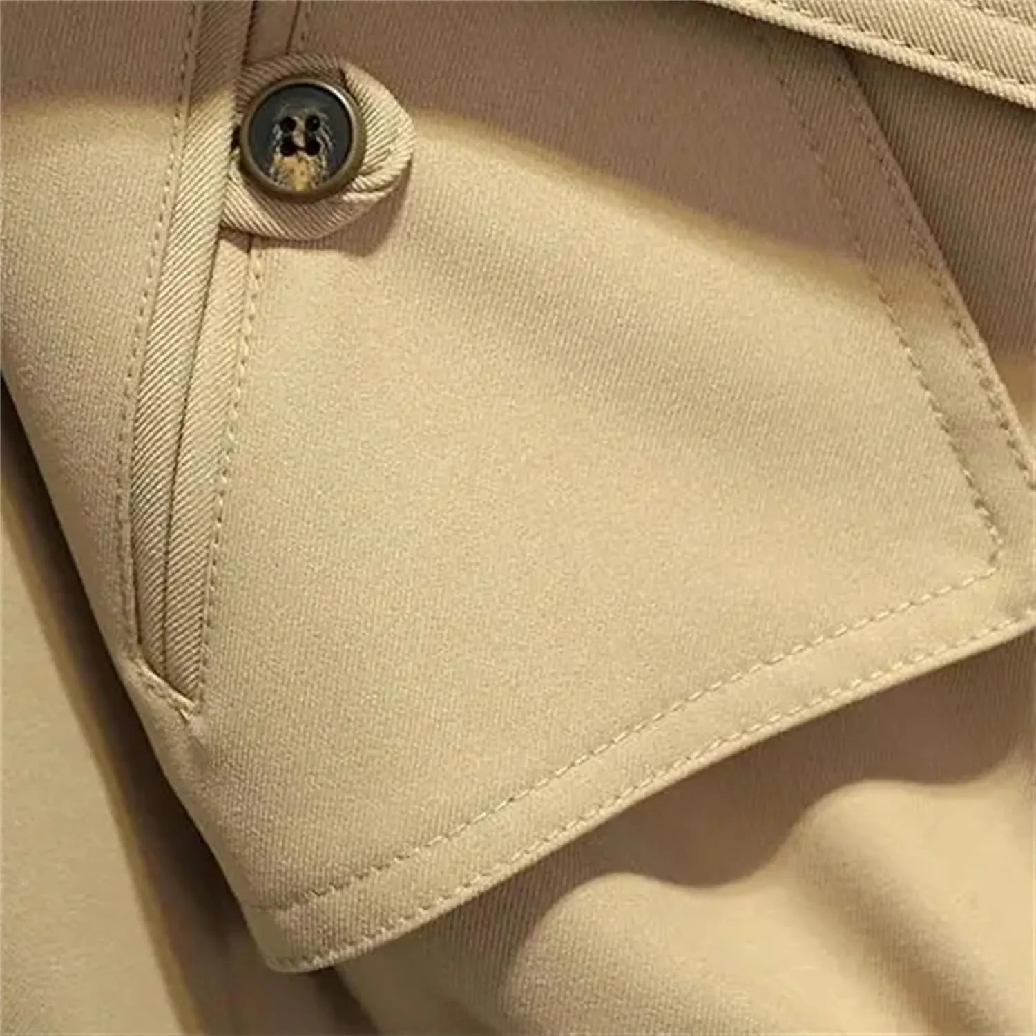 Women's Short Trench Coat – Drawstring Casual Jacket Spring Double-Breasted With Lining Office Outerwear For Ladies